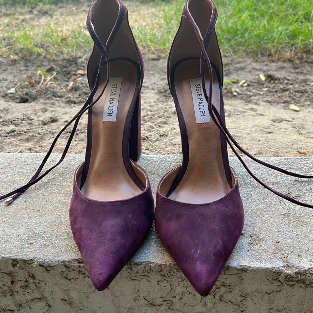Steve Madden Purple Suede Block Heels